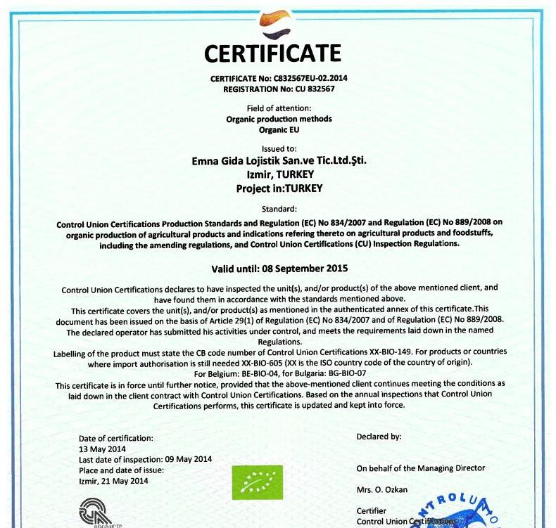 EU Certificate